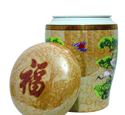 【廠家高檔陶瓷菊紅檢骨罐】?jī)r(jià)格_廠家_圖片 -